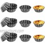 Hslife 8 Pieces Egg Tart Mold Cupcake Cake Muffin Mold Non-stick Removable Bottom Fluted Sides Tin Pan Baking Tool 2.6 x 0.9inch