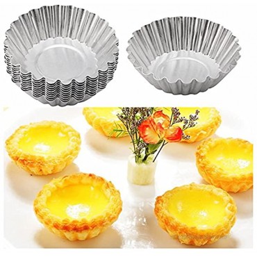 ISKYBOB 20 Pack Egg Tart Aluminum Cupcake Cake Cookie Mold Tin Reusable Baking Tool Baking Cups XL