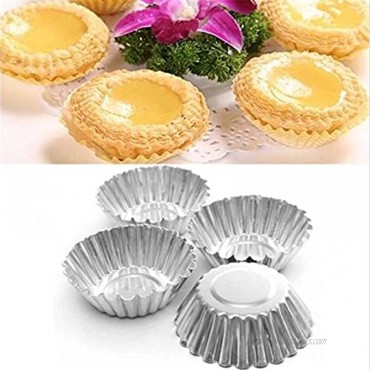 ISKYBOB 20 Pack Egg Tart Aluminum Cupcake Cake Cookie Mold Tin Reusable Baking Tool Baking Cups XL