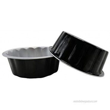 KitchenDance Disposable Colored Aluminum 8 oz. Individual Cake Cups- Tart Pans-Dessert Pans. Color and Lid Options #A8 100 Black With Lids
