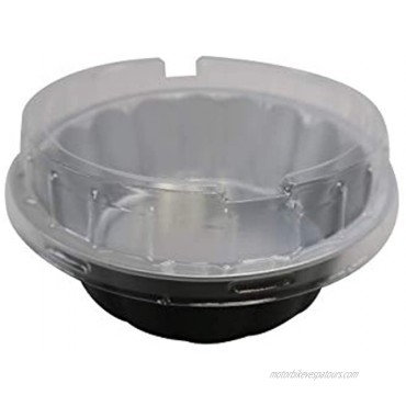 KitchenDance Disposable Colored Aluminum 8 oz. Individual Cake Cups- Tart Pans-Dessert Pans. Color and Lid Options #A8 100 Black With Lids