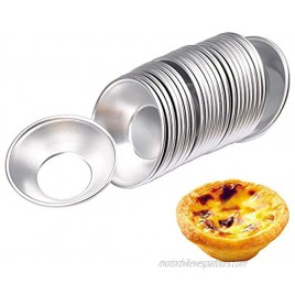 MUZOCT 24Pcs Aluminum Egg Tart Molds Resuable Nonstick Mini Tiny Pie Cake Cookie Baking Tool