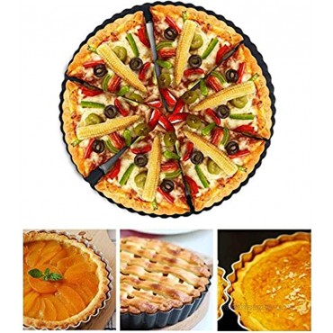 Tart and Quiche Pan，10.2 inch Bakeware Nonstick & Quick Release Coating Loose Bottom Quiche Tart Pan Tart Pie Pan Round Tart Quiche Pan with Removable Base