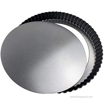 Tart and Quiche Pan，10.2 inch Bakeware Nonstick & Quick Release Coating Loose Bottom Quiche Tart Pan Tart Pie Pan Round Tart Quiche Pan with Removable Base
