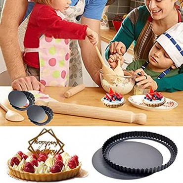 Tart Pan with Removable Bottom,10 Inch Quiche Pans and 4 Inch Mini Tart Pan Set,Non-Stick Coating with Loose Bottom Ideal for Pies Cheese Cakes,Tarts,Desserts,Quiches and Pans Set of 9 COSVER