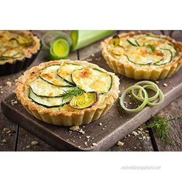 Tart Pie Pan 6 Inch with Removable Loose Bottom Non-Stick Round Fluted Flan Quiche Pizza Cake Pans
