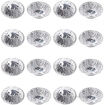 Utoolmart 250 Pcs Disposable Kitchen Baking Circular Egg Tart Mould Tins Cake Cups Mould,Cake Cups Foil Tart Pie Pans Silver，Gifts for Christmas