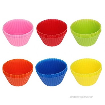 Utoolmart Reusable Silicone Cupcake Molds Small Baking Cups Nonstick 24 pcs，Gifts for Christmas