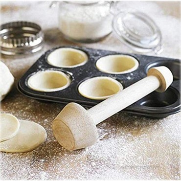 VEIREN Pack of 3 Tart Tampers Wooden Egg Tart Pusher Portable Double Side DIY Baking Shaping Kitchen Gadgets for DIY Making Egg Tart Muffin Cake Pastry Dessert