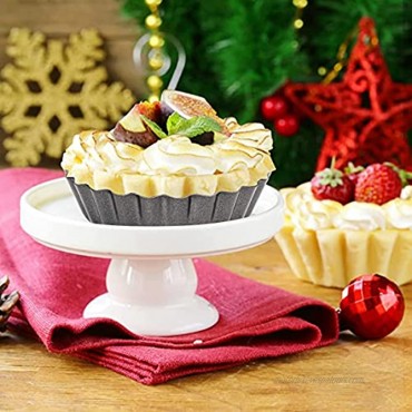 Wuden 12 Pcs 3inch Mini Egg Tart Molds Carbon Steel Tart Pans Removable Bottom Reusable Quiche Bakeware for Pies Quiche Bakeware Cheese Cakes Desserts