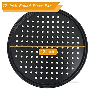 2Pcs Pizza Pan with Holes,12 Inch Round Non-Stick Pizza Crisper Pan for Oven,Perforated Bakeware for Home Kitchen Baking