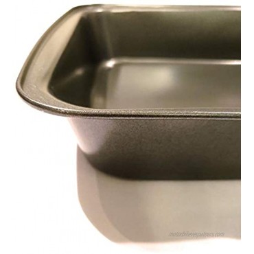 April Supply 9 inch by 14 inch Detroit Style Deep Dish Square Pizza Pan with Sauce Ladle Sicilian Rectangular Bake Dish with Stainless Steel Ladle