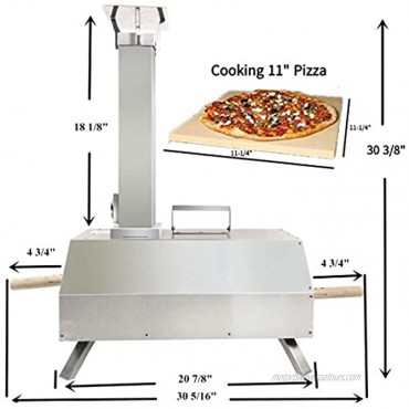 BBQSTAR Outdoor Wood Fired Pizza Oven Stainless Steel Portable Tabletop Wood Pellet Pizza Oven with 11-inch Pizza Stone and Accessory Kit: Pizza Peel Pizza Cutter Pizza Oven Cover