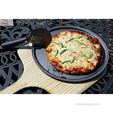 Chef Select Pizza Crisper Pan 14-Inch Round Large Size Steel Non-Stick Perforated Pizza Fries Bread Large Cookies
