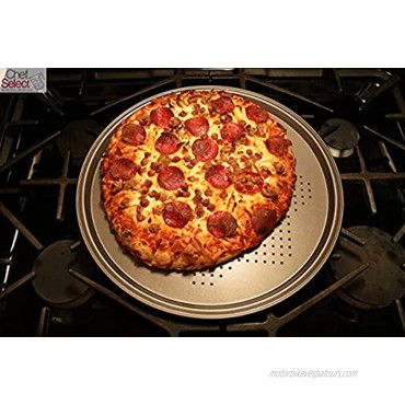 Chef Select Pizza Crisper Pan 14-Inch Round Large Size Steel Non-Stick Perforated Pizza Fries Bread Large Cookies