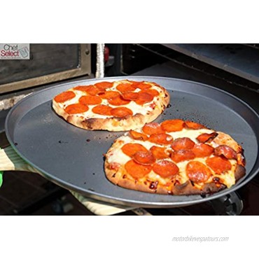 Chef Select Set of 2 Pizza Pans 16-Inch & 14-Inch Crisper Non-Stick Steel | Oven Grill BBQ