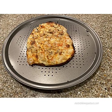 Chef Select Set of 2 Pizza Pans 16-Inch & 14-Inch Crisper Non-Stick Steel | Oven Grill BBQ