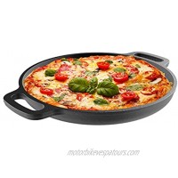 Classic Cuisine 82-KIT1089 Cast Iron Pizza Pan-13.25” Pre-Seasoned Skillet for Cooking Baking Grilling-Durable Long Lasting Even-Heating Kitchen Cookware