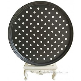 CRYDAY Non stick round pizza pan with holes for oven best perforated carbon steel pizza tray 10 inch