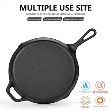 Kookantage Cast Iron Skillet Pre-Seasoned Cookware-6 8 10 Pans 3 Piece Set Heavy Duty Professional Chef Tools with Silicone Hot Handle Holder