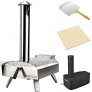 Mimiuo Portable Wood Pellet Pizza Oven with 13 Pizza Stone & Foldable Pizza Peel Stainless Steel Wood-Fired Pizza Oven for Outdoor Cooking Classic W-Oven Series
