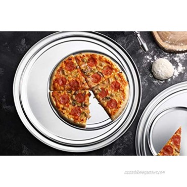 New Star Foodservice 50745 Pizza Pan Tray Wide Rim Aluminum 12 Inch