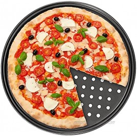 Pizza Pan Round Pizza board With Holes 12.5 inch Carbon Steel Pizza Baking Pan Non-Stick Cake Pizza Crisper Tray Tool Stand for Home Kitchen Oven Dishwasher Restaurant Hotel Handmade Pizza Bakeware