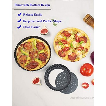 Pizza Pan with Holes Let's Baking Set of 2pcs Removeable 9Inch Carbon Steel Perforated Pie Baking Pan Non Stick Round Pizza Crisper Pan by HYTK 2