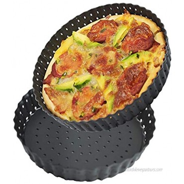 Pizza Pan with Holes Let's Baking Set of 2pcs Removeable 9Inch Carbon Steel Perforated Pie Baking Pan Non Stick Round Pizza Crisper Pan by HYTK 2