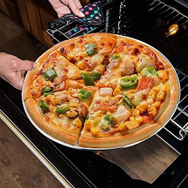 Pizza Pans For Oven Baking Stone For Grill Stainless Steel Round 12 Inch 2 Pack Nonstick Bakeware Wheel Cutter Slicer Dishwasher Safe
