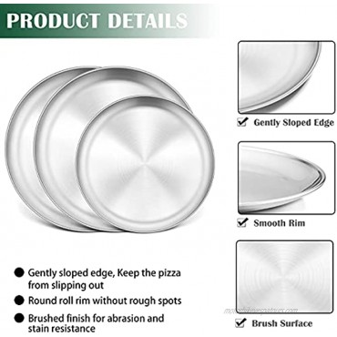 Pizza Pans Set of 312’’& 2x13.5’’ P&P CHEF Stainless Steel Baking Pizza Pan Tray Round Pizza Plate For Pie Cookie Pizza Cake Healthy & Heavy Duty Rust Free & Dishwasher Safe