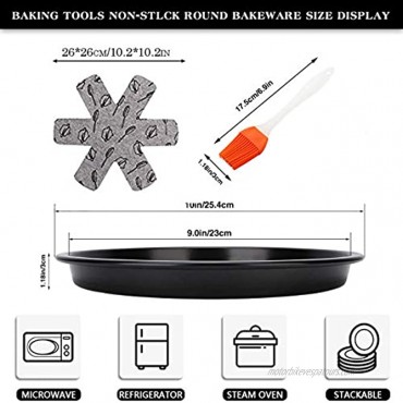 Pizza Tray Set Deep Dish Nonstick Pizza Pan 10 Inch Stainless Carbon Steel Round Oven Pizza Bakeware For Home Kitchen Pizza Pie Cake Cookie Non-Toxic And Healthy Easy Clean And Safe 2 Pack
