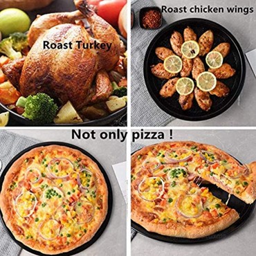 Pizza Tray Set Deep Dish Nonstick Pizza Pan 10 Inch Stainless Carbon Steel Round Oven Pizza Bakeware For Home Kitchen Pizza Pie Cake Cookie Non-Toxic And Healthy Easy Clean And Safe 2 Pack