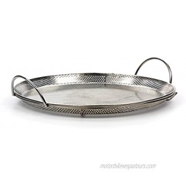 RSVP International Endurance Stainless Steel Precision Pierced Pizza Pan 11.5 | Use on Grill or Oven | Brown Crispy Crust Without Burning Pizza | Dishwasher Safe