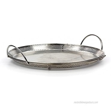 RSVP International Endurance Stainless Steel Precision Pierced Pizza Pan 11.5 | Use on Grill or Oven | Brown Crispy Crust Without Burning Pizza | Dishwasher Safe