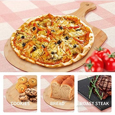 Wemk Cordierite Pizza Stone with Bamboo Pizza Peel Nonstick Baking Stones Perfect for Oven BBQ and Grill Thermal Shock Resistant 15x12 Inch