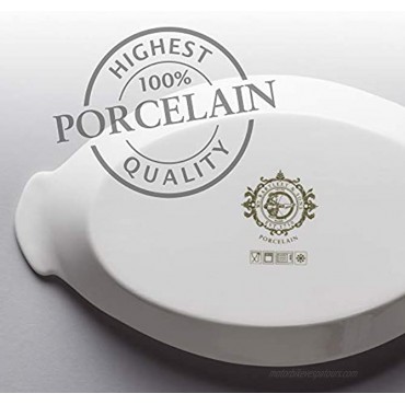 WM Bartleet & Sons 1750 Traditional Porcelain Gratin Cooking and Baking Dish 28cm – White