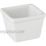 CAC China Accessories 2-Inch by 1-5 8-Inch 1-Ounce Super White Porcelain Square Fluted Ramekin Box of 72