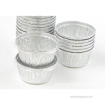 Disposable Aluminum 5 Oz Ramekins foil Cups w Clear Snap on Lid #1400p 50