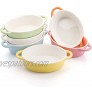Foraineam 6 Colors Oval Porcelain Ramekins 10 oz Oven Safe Creme Brulee Souffle Baking Ramekin Dishes Bowl with Double Handles