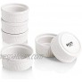 KOOV 4 Oz Porcelain Ramekin Souffle Cups Baking Cups Pudding Cups Dip Bowls Sauces Bowls Ceramic Ramekins Set of 6 Texture Series 3.7 inch White