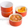 LYOU Ceramics Ramekins Set of 4 for Baking,8 Oz Souffle Cups Porcelain Ramekin Baking Cups Pudding Cups for Baking and Cooking Dip Bowls Sauces Cups 4.1 InchesORANGE