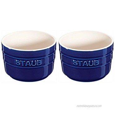 STAUB Ceramics Round Ramekin Set 2-piece Dark Blue