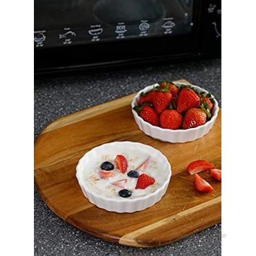 Sweese 509.001 Porcelain Round Ramekins for Baking 6 Ounce Creme Brulee Dish Set of 6 White