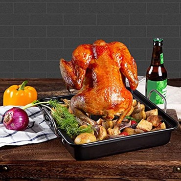 Beer Can Chicken Roaster Holder,Grilling Gifts for Men for Dad,12-inch Rapid Roasting Pan with Removable Steamer Plate,Use in Oven or on Outdoor Grill