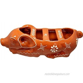 Ceramica Edgar Picas Traditional Portuguese Clay Terracotta Sausage Roaster Sleeping Pig