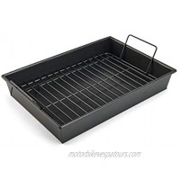 Chicago Metallic Pro Non-Stick Roast and Broil Baking Pan with Rack 13.5-Inch Gray