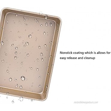 kitCom Nonstick Deep Roasting Pan 13.4x9.4x2.4 Inch Heavy Duty Carbon Steel Premium Baking Pan Champagne Gold
