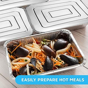 MontoPack Aluminum Foil Half Size Roasting Pans with Lids | Premium 9x13 Standard Size Chafing Tins for Baking Catering & Roasting | Disposable Steam Table Trays Portable Food Prep Containers 20 Pack
