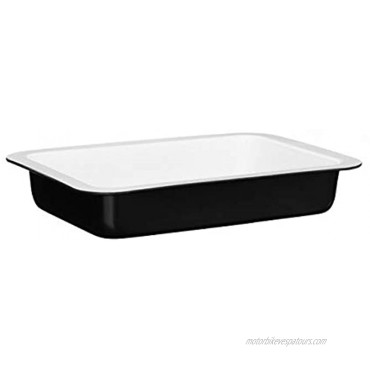 Premier Housewares Roasting Tins Baking Tins And Trays Black White Carbon Steel Baking Tray Non Stick Oven Tray 33 x 26 x 8 cm
